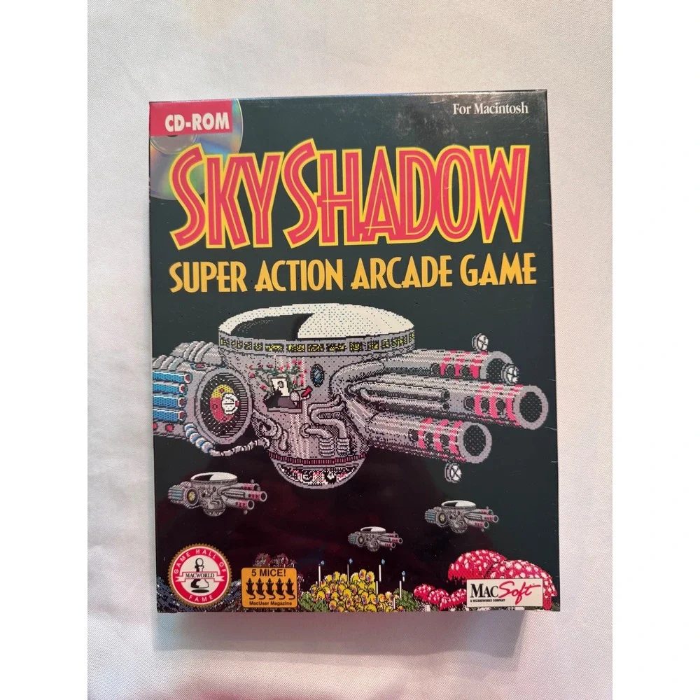 Sky Shadow Super Action Arcade Game MacSoft Macintosh CD-ROM 1994 Sealed Big Box